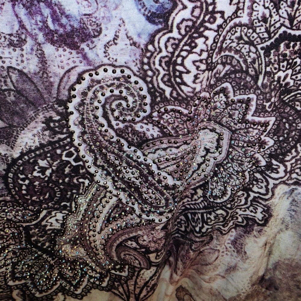Clothes head bling western paisley tunic top - Picture 2 of 6